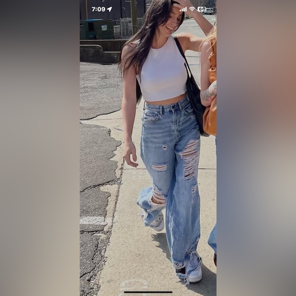 BDG Light Blue Distressed Flare Jeans